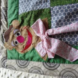 Fozzie Bear Quilted Baby Blanket - Custom Order in Any Color Scheme - thumbnail 2