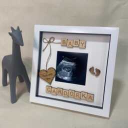 Personalised Baby Scan Frame - Custom Name Scrabble Tiles Pregnancy Gift Shower Keepsake Nursery Decor - thumbnail 3