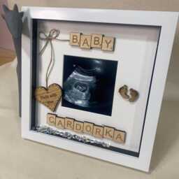 Personalised Baby Scan Frame - Custom Name Scrabble Tiles Pregnancy Gift Shower Keepsake Nursery Decor - thumbnail 2