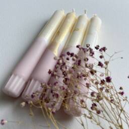 Dip Dye Candles/Hand-Dipped Gold & Pink Set Of 4 - thumbnail 3