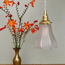 Vintage Tulip Lamp in Frosted Glass - thumbnail 2