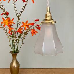 Vintage Tulip Lamp in Frosted Glass - thumbnail 3