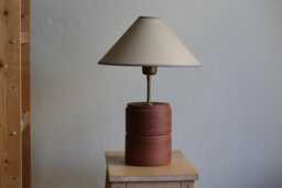 Handmade Terracotta Pottery Table Lamp Minimalist Ceramic Lighting