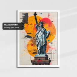 statue Of Liberty New York City Graffiti Art Painting Framed Poster Print & Canvas Wall Decor Bedroom Home Interior Nyc Gift Idea - thumbnail 3