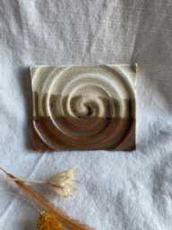 Sandstorm Soap Dish, Rectangular Bathroom Tray, Handmade Kitchen Pottery, Household Holder, Thrown Textured Dishes - thumbnail 1