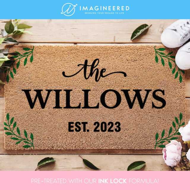 Farmhouse Style Entrance Mat For Home - Personalized Door Custom Rug Newlywed Elegant Family Name Doormat Welcome - image 1