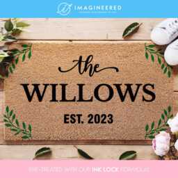 Farmhouse Style Entrance Mat For Home - Personalized Door Custom Rug Newlywed Elegant Family Name Doormat Welcome - thumbnail 1