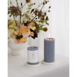 Beeswax Pillar Candles Candles, Powder Blue Spring Decor, Easter Table Natural Handmade in Usa - thumbnail 4