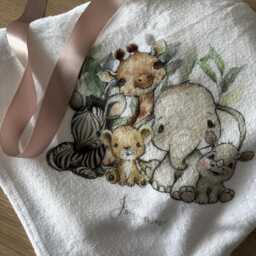 Personalised Safari Baby Blanket Soft Flannel Nursery Decor - thumbnail 2