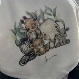 Personalised Safari Baby Blanket Soft Flannel Nursery Decor - thumbnail 3