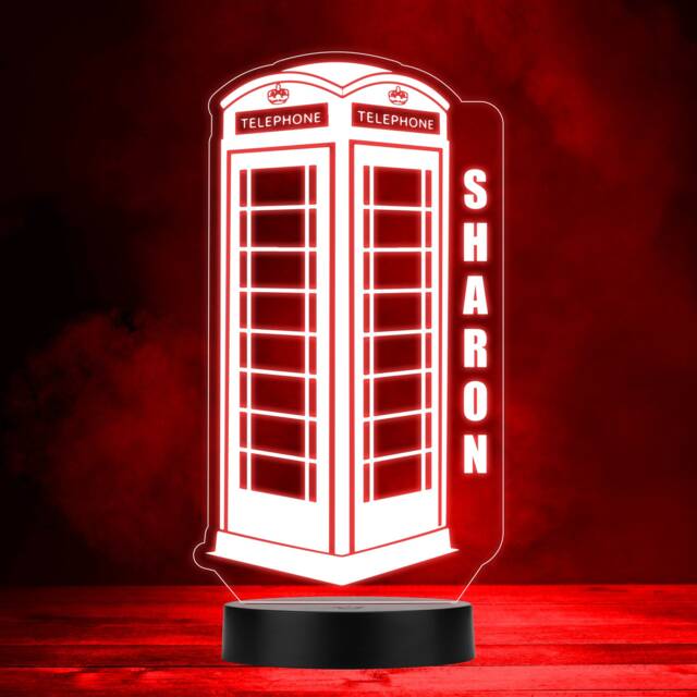 Vintage London Telephone Booth Led Lamp Personalised Gift Night Light - Bedroom - image 1