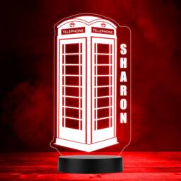 Vintage London Telephone Booth Led Lamp Personalised Gift Night Light - Bedroom - thumbnail 1