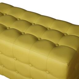 Modern Rossi Pouf With Buttons, Quilted Eco-Leather - thumbnail 2