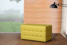 Modern Rossi Pouf With Buttons, Quilted Eco-Leather