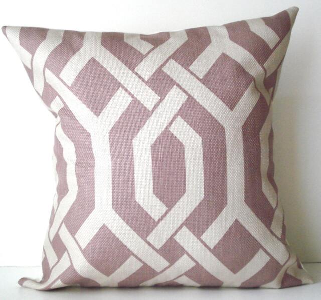 New 18x18 Inch Designer Handmade Pillow Cases in Rose & Stone Lattice, Trellis