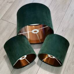 New Luxury Hand Made Glamour Velvet Bottle Green Drum Shape Lamp Shade Pendant Light Suitable For All Fittings & Purpose - thumbnail 3