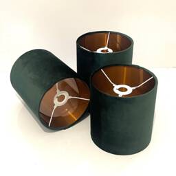 New Luxury Hand Made Glamour Velvet Bottle Green Drum Shape Lamp Shade Pendant Light Suitable For All Fittings & Purpose - thumbnail 2