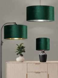 New Luxury Hand Made Glamour Velvet Bottle Green Drum Shape Lamp Shade Pendant Light Suitable For All Fittings & Purpose