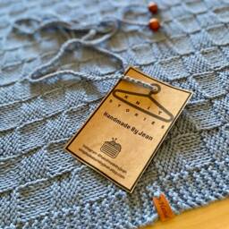 Classic Hand Knit Basketweave Baby Blanket, Adult Lap Throw 100% Cotton - thumbnail 3