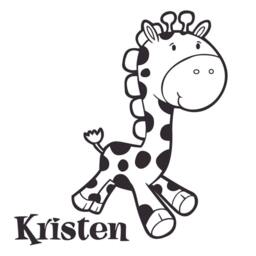 Personalized Giraffe Wall Decal, Custom Name Vinyl Nursery Decor - thumbnail 2