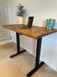 For??t Adjustable Height Industrial Rustic Custom Size Standing Work Office Desk Table Workstation Handcrafted With Solid Wood - thumbnail 1