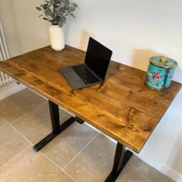 For??t Adjustable Height Industrial Rustic Custom Size Standing Work Office Desk Table Workstation Handcrafted With Solid Wood - thumbnail 4