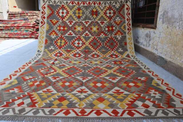 7x10 Ft Flatweave New Rug, Chubi Tribal Maimana Kilim Turkmen Oriental Rug, Colorful Design Kilim, Rug For Bedroom, Livingroom - image 1