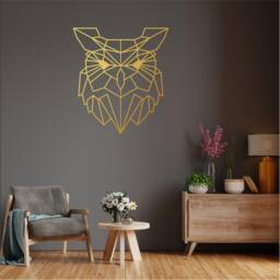 Geometric Owl Wall Art, Minimalist, Modern, Abstract, Decal, Mural, Transfer, Boho -G038 , 5 Sizes, 36 Colour Options, Home Decor - thumbnail 1
