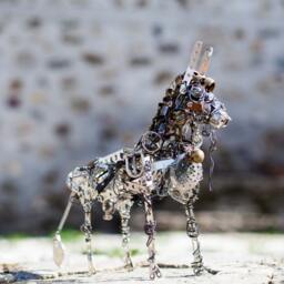 steampunk Decor, Recycled Animal Art, Metal Horse, Upcycled Art Figurine, Horse Decoration, Industrial Sculpture - thumbnail 1