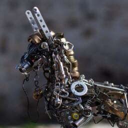 steampunk Decor, Recycled Animal Art, Metal Horse, Upcycled Art Figurine, Horse Decoration, Industrial Sculpture - thumbnail 3