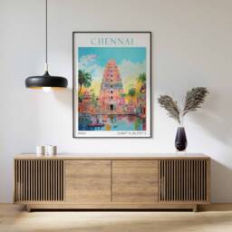 Chennai Travel Poster, India Print, Cheannai Wall Art, Art Poster - thumbnail 2