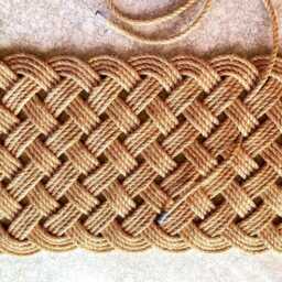 "Hand-Woven Sisal Rope Rug - 33""x19" - thumbnail 4