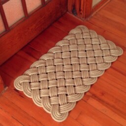 "Hand-Woven Sisal Rope Rug - 33""x19" - thumbnail 3