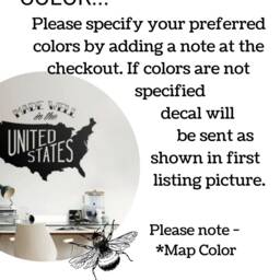 Large Usa Map Wall Decal-' Made Well in The U S A' Sticker - Vinyl Mural -M003 - thumbnail 2