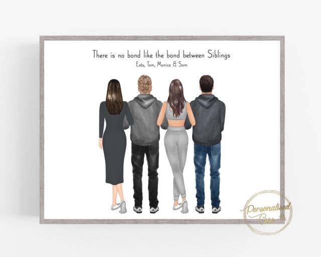 Siblings Gift, Christmas Brother & Sister Print, Gift For Brother, Sister, Parents Family Birthday Male - image 1
