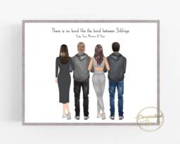 Siblings Gift, Christmas Brother & Sister Print, Gift For Brother, Sister, Parents Family Birthday Male - thumbnail 1