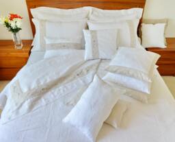 King Bed Makeover, Flat Fitted Sheet Pillowcases Cushions Bolster Euro Pillow Sham Quilt Cover French Linen Shabby Chic Decor White