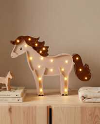 Personalized Wooden Horse Lamp - Kids Night Light, Nursery Decor, Handmade Gift For Children, Eco Friendly Baby Shower Present, Gifts - thumbnail 1