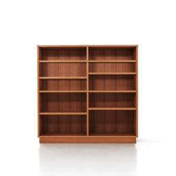 Bookcase, Bookshelf Made Of Oak Vaneer - Teak Colour Livlo T-R02 - thumbnail 1