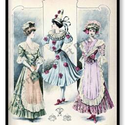 Ladies Costumes, Party Dresses, Masquerade Vintage Fashion Illustrations - thumbnail 2