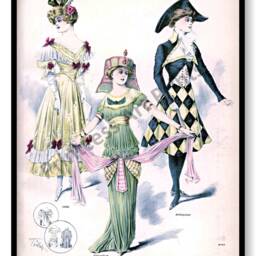 Ladies Costumes, Party Dresses, Masquerade Vintage Fashion Illustrations - thumbnail 3