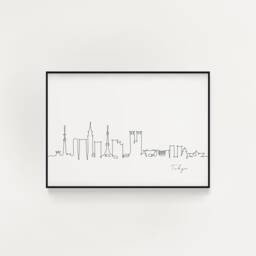 Tokyo Skyline Print, Line Art, Poster, Minimalist Wall City Skyscraper Fine Art Nordic Home Decor, Landmark - thumbnail 1