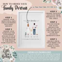 Personalised Grandparent Family Portrait Print, Custom Illustration Christmas Gift For Grandad Grandma Nanny Grandparents - thumbnail 2