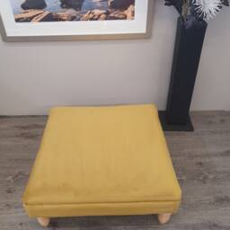 Santorini Soft Velvet Footstool Square. Large Plain Top Footstool Coffee Table/Ottoman Green, Slate, Silver, Mole, Black. UK Delivery Only - thumbnail 3