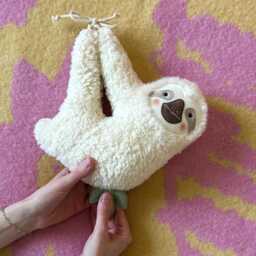 Sloth Musical Toy With Your Choice Of Melody, Handmade Baby Gift, Birth Baptism Cotton Plush Stuffed Toy, Personalized - thumbnail 2