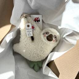 Sloth Musical Toy With Your Choice Of Melody, Handmade Baby Gift, Birth Baptism Cotton Plush Stuffed Toy, Personalized - thumbnail 4