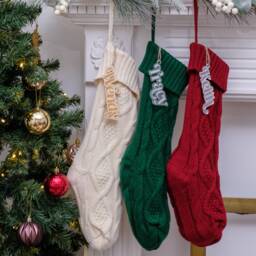 Personalized Knitted Stockings With Stocking Tags, Christmas Stockings, Gift, Name Tags - thumbnail 3