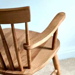 Scandinavian Mandal Dining Armchair, Solid Beech Wood Chair, Handmade Kitchen Nordic Farmhouse Carver Chair - thumbnail 4