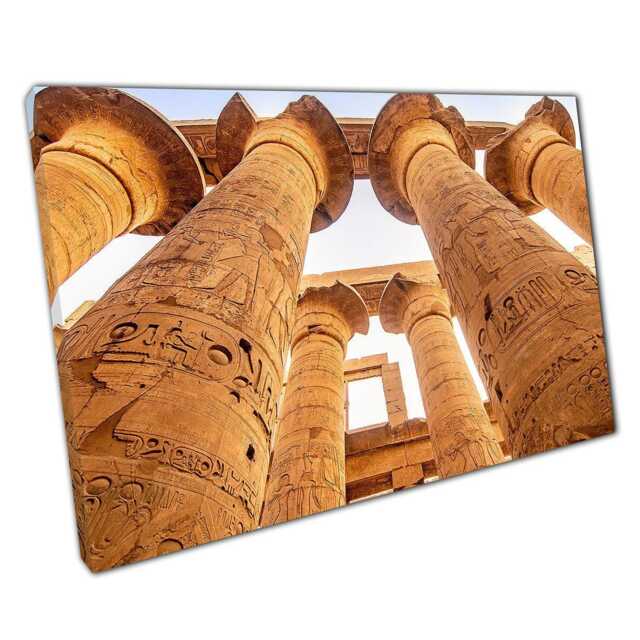 Karnak Temple Hieroglyphic Columns Canvas Ancient Egyptian Art Print For Home & Office Decor - image 1
