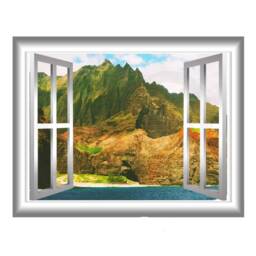Mountains Window Frame Decal Beach Wall Art - Vwaq Nw75 - thumbnail 2
